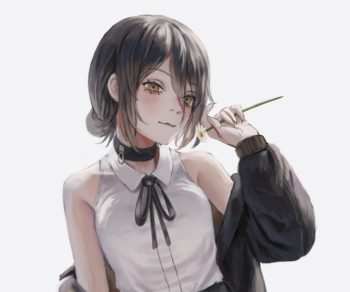 Reze from Chainsaw Man holding a flower