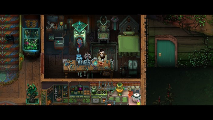 Children of Morta pixel art interior
