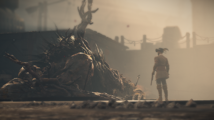 Beast from Greedfall with a character