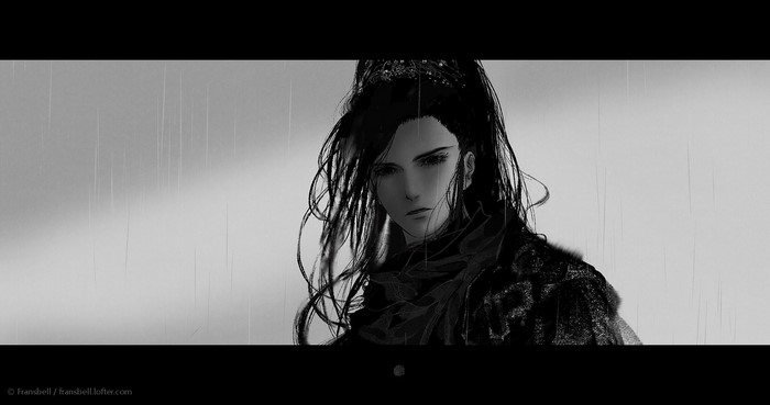Fantasy girl in the rain