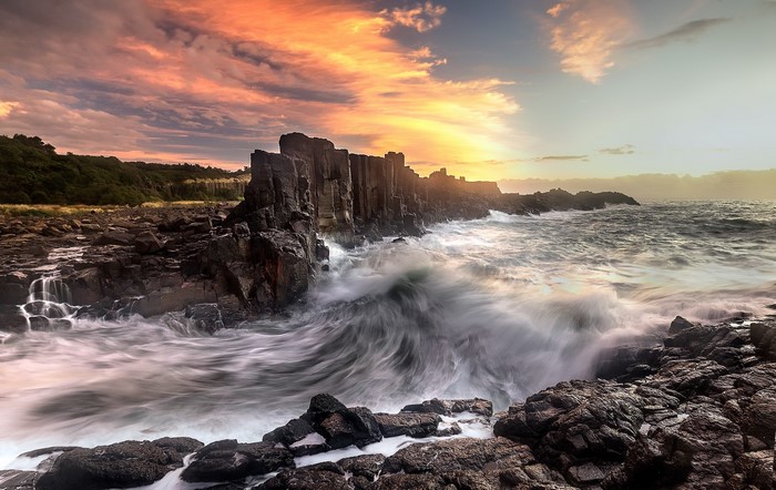 Bombo Headland Quarry, NSW Australia at sunset