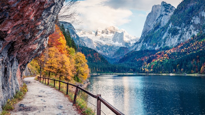 Gosauseen Lake Path and Mountains in Austria