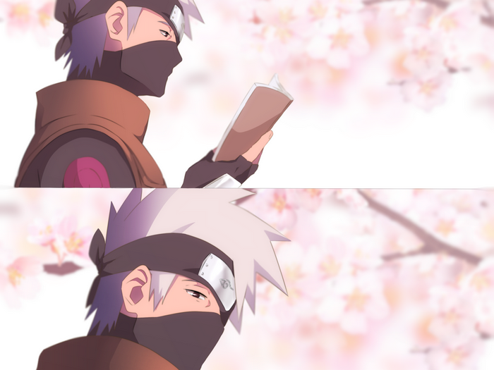 Kakashi from Naruto reading a book