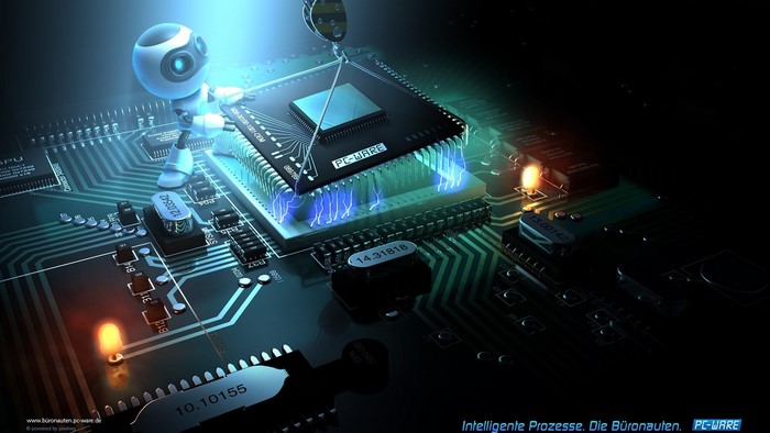 Robot installing PC-WARE CPU on circuit board