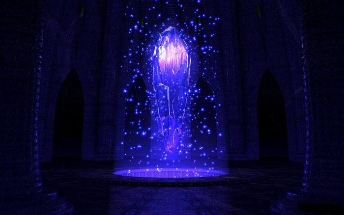 The Source Crystal in a Dark Chamber