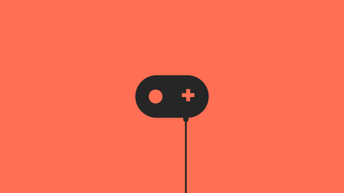 Minimalist video game controller icon