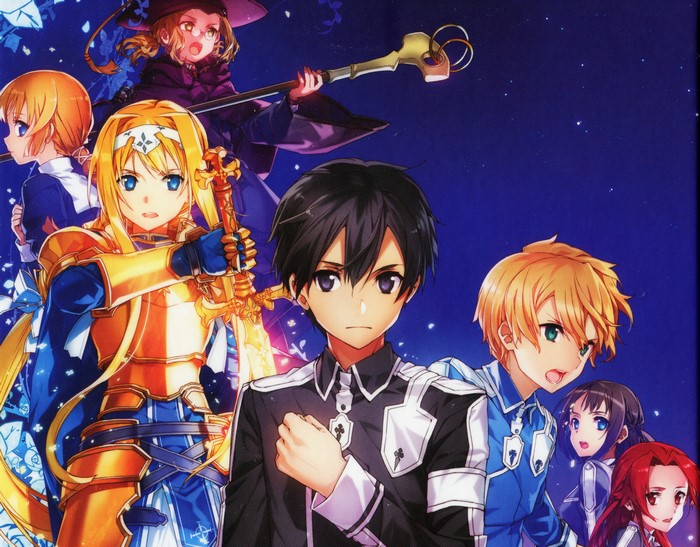 Alice Zuberg, Eugeo, and Kirigaya Kazuto from Sword Art Online