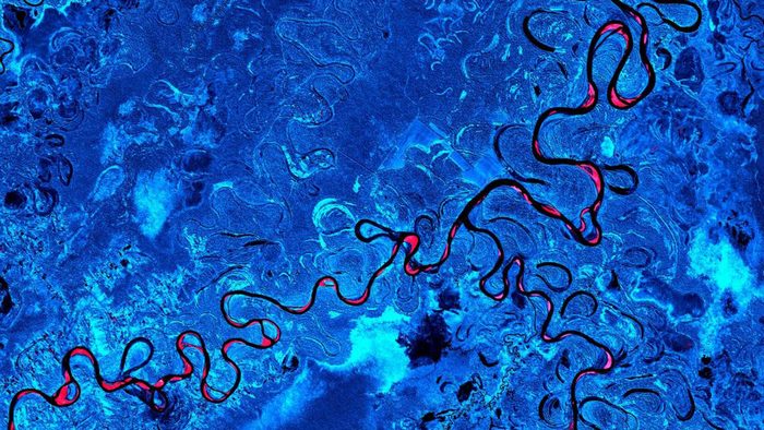Abstract Blue River Patterns