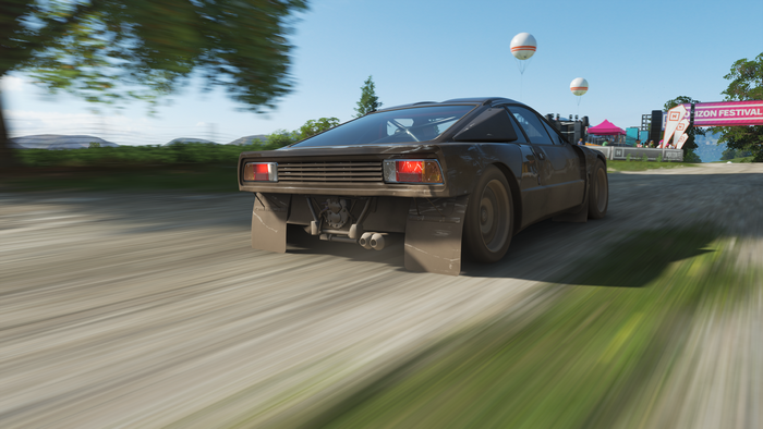 4K Forza Horizon 4 car driving on dirt road