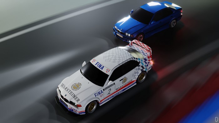 BMW E36 FINA Race Cars on Track
