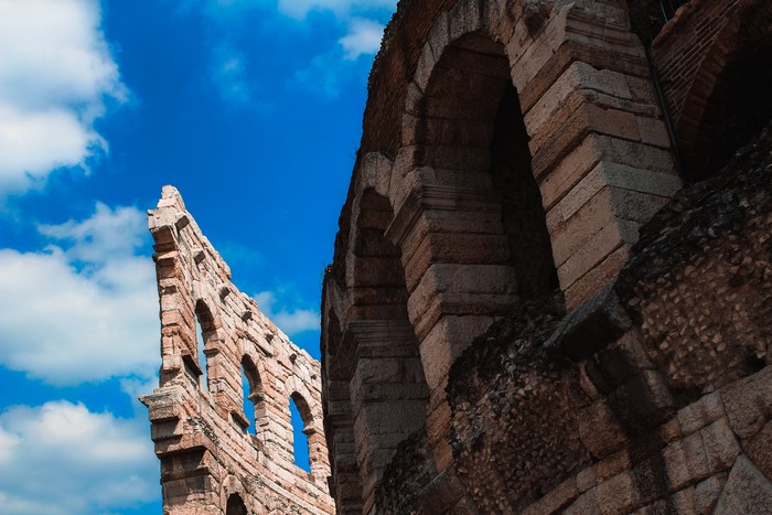 Ancient Roman Arena Ruins in Italy