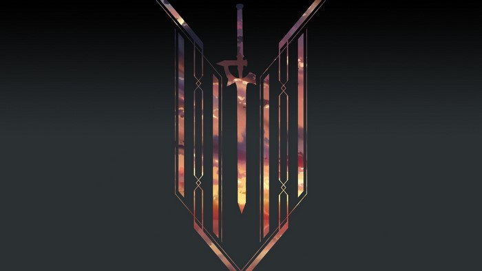 Sword Art Online logo with sword and sky