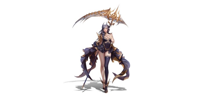 Fantasy girl with scythe