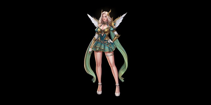 Fantasy art of a winged woman
