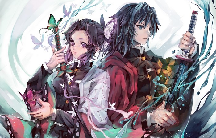 Shinobu Kocho and Giyu Tomioka from Kimetsu no Yaiba