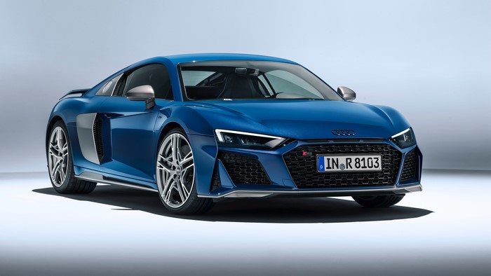 Blue Audi R8 Type 4S Sports Car