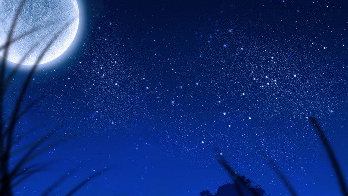Digital art of a moonlit night sky with stars