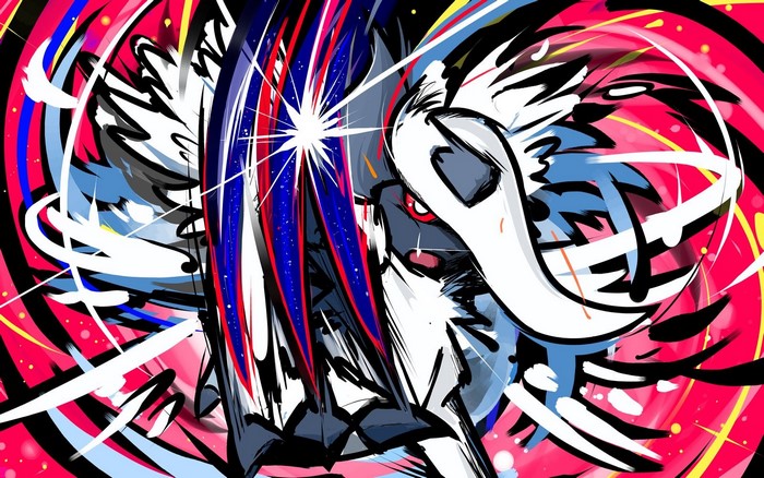 Absol from Pokémon in abstract art style