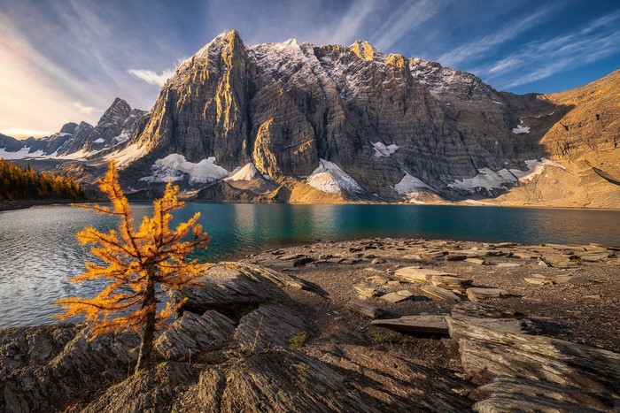 Mountain Lake Landscape in Alberta, Canada