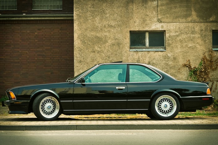 BMW E24 6 Series classic car in urban setting