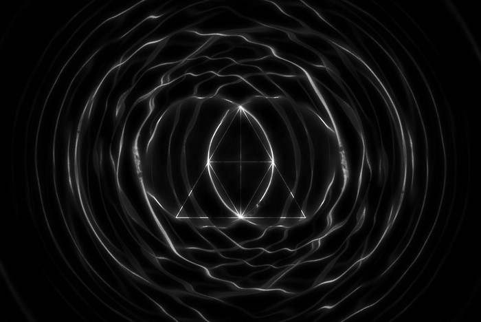 The Glitch Mob abstract monochrome artwork with triangle