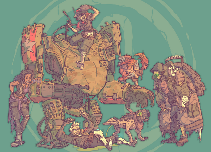 Characters and robot from Borderlands 3