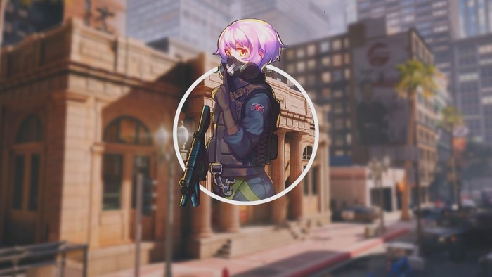 Anime girl from Rainbow 6 Siege with shotgun
