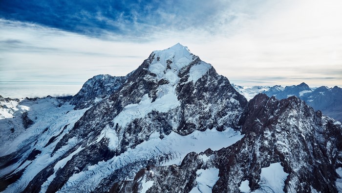 4K Snowy Mountains, Mount Cook, New Zealand