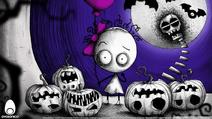 Murasaki Baby with Pumpkins and Skull Moon