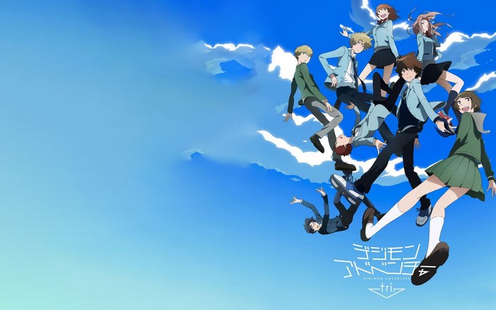 Digimon Adventure Tri. Characters Falling Through Sky