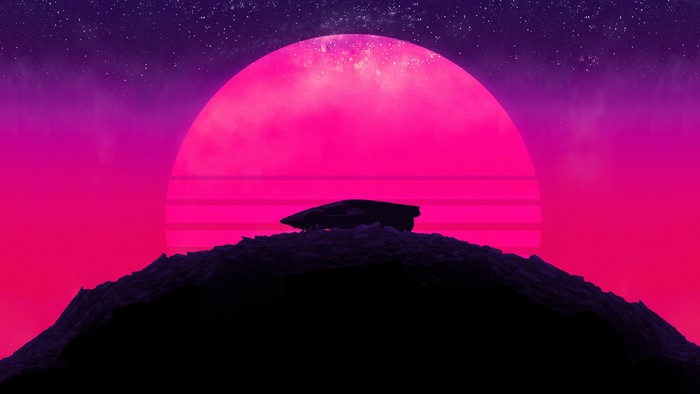 4K car artwork digital art pink