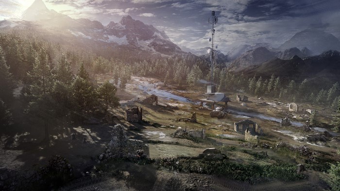 Tom Clancy's Ghost Recon Breakpoint Auroa mountains ruins antenna