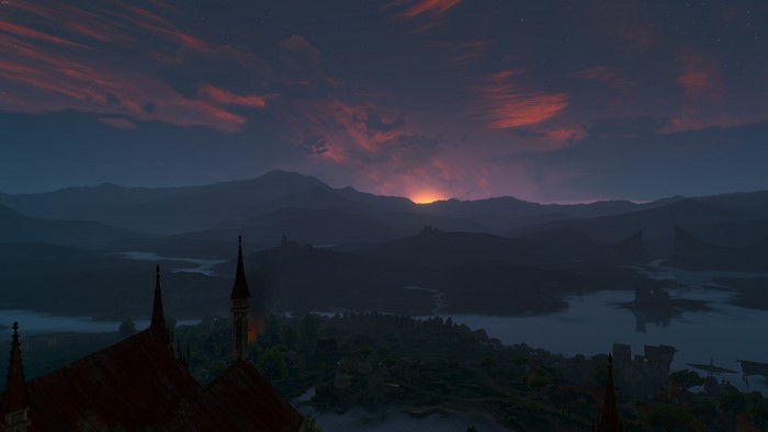 The Witcher 3: Wild Hunt sunset landscape