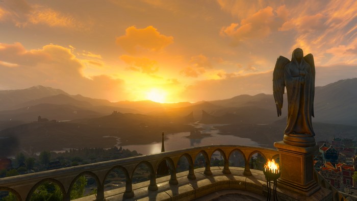 The Witcher 3: Wild Hunt sunset landscape
