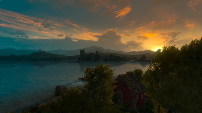 4K The Witcher 3: Wild Hunt landscape sunset