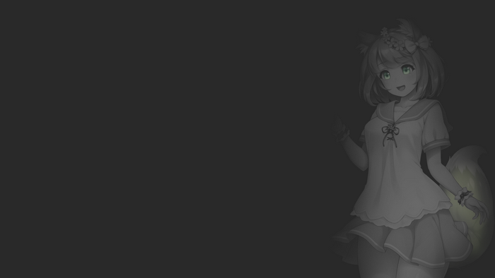 Anime fox girl in school uniform with green eyes