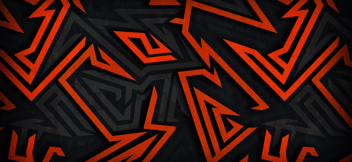 Abstract Orange and Black Geometric Pattern