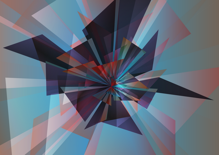Abstract geometric shapes with radiating lines