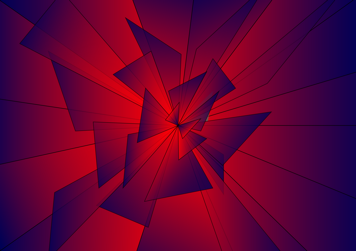 Abstract geometric shapes with red and blue gradient