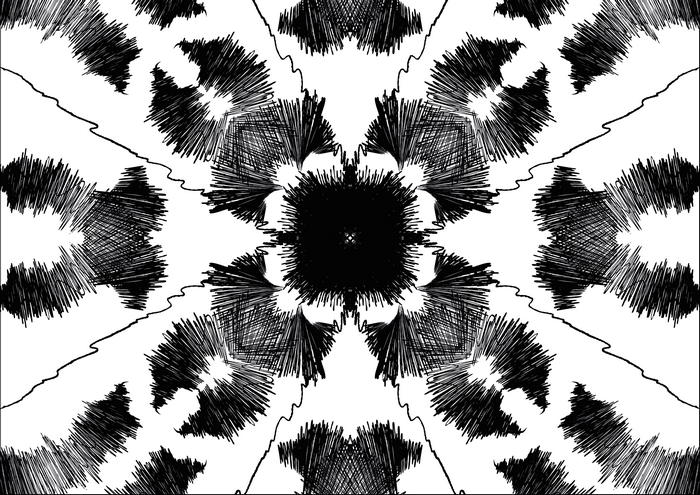 Abstract black and white scribbled pattern