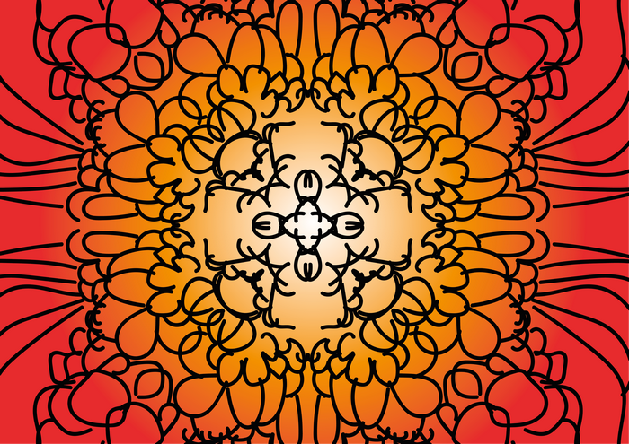 Abstract Red and Orange Mandala