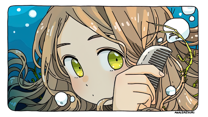 Girl with Yellow Eyes and Long Blonde Hair