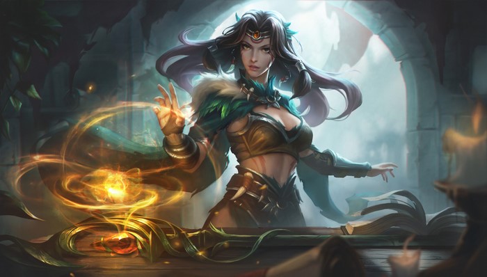 Fantasy Sorceress with Magic Staff