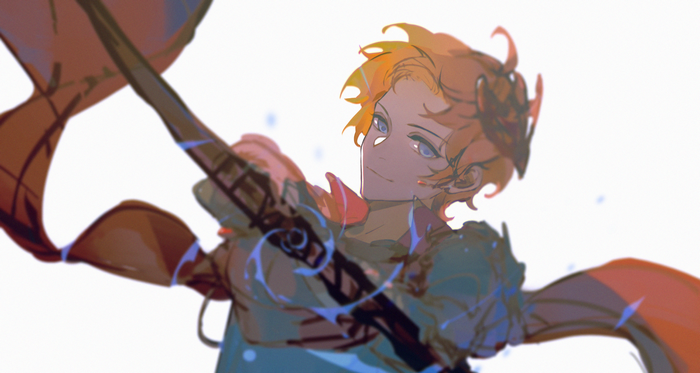 Tartaglia Childe (Genshin Impact) with a weapon