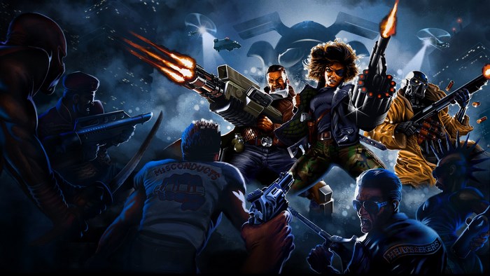 Huntdown characters in a chaotic battle