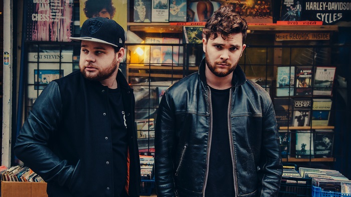 Royal Blood duo in front of record store