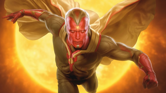 Vision flying in front of the sun