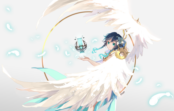 Venti with wings and a lyre