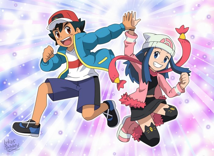 Ash Ketchum and Dawn from Pokémon