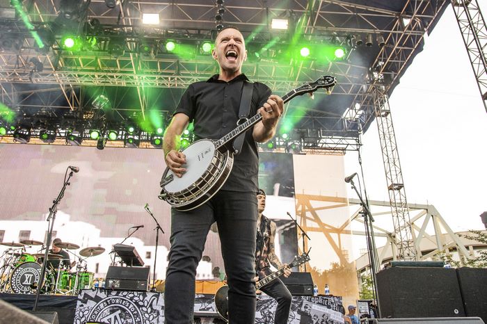 Dropkick Murphys band performing live with banjo